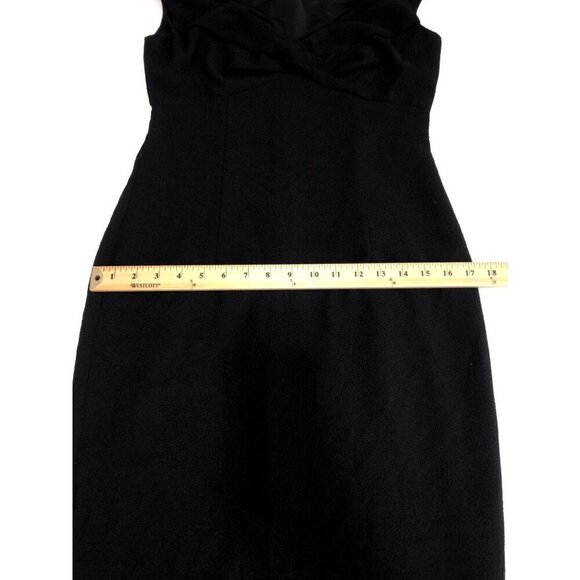 David Meister Little Black Dress Size 4 Sheer Top Short Sleeve Chic Classic USA - Picture 8 of 12